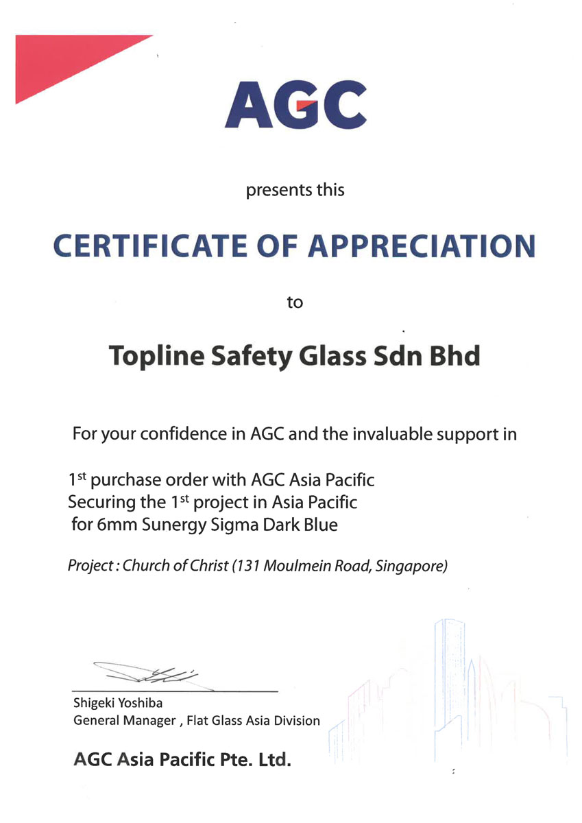 AGC Certificate of Appreciation