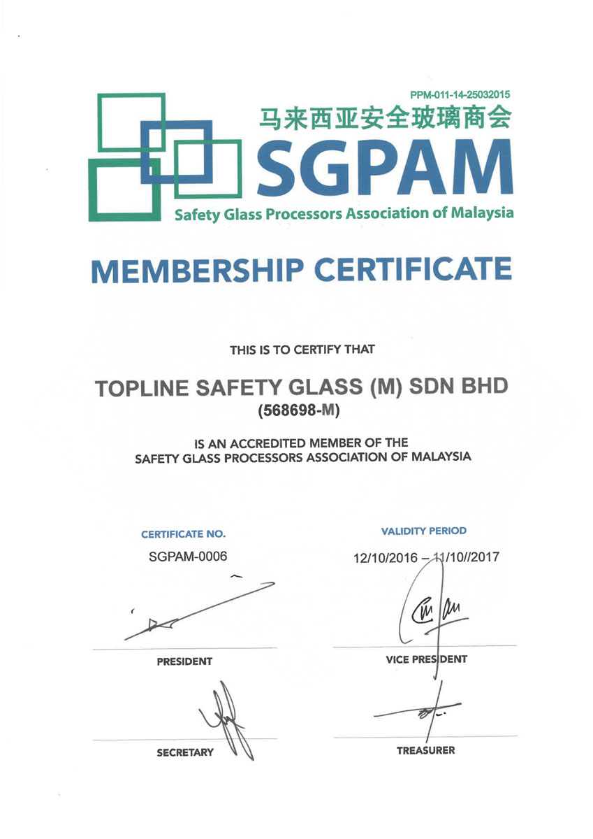 SGPAM Certificate Membership